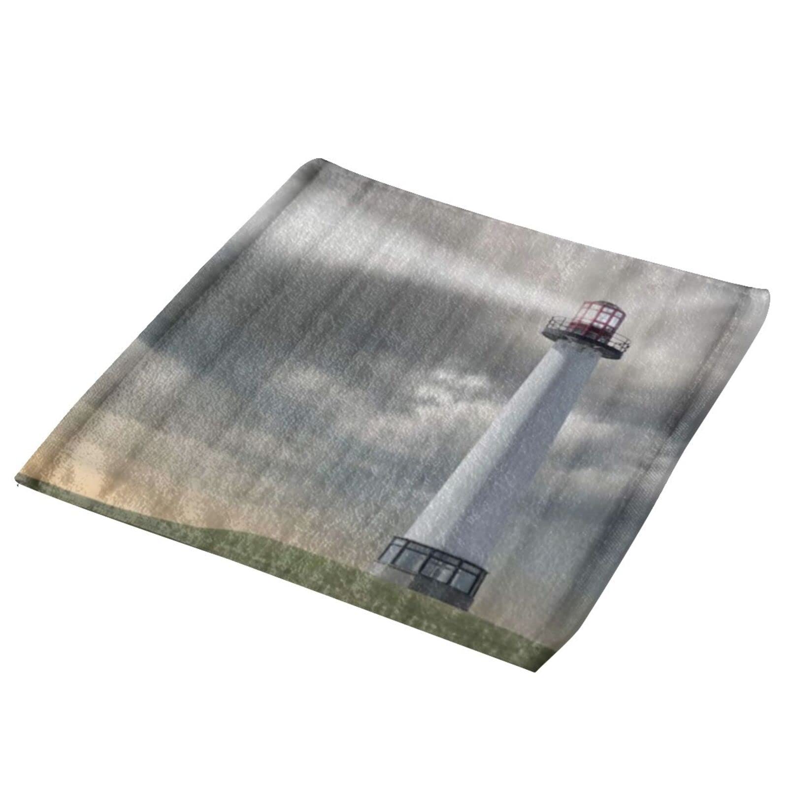 MISCERY Square Towel,Lighthouse Landscape,Ultra Absorbent Bath Towels Microfiber Soft Cozy Face Towel for Bathroom Kitchen Hotel Spa 13 X 13 Inch