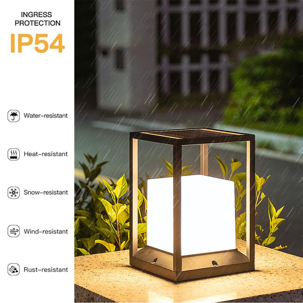 Lampada A Colonna Solare Minimalista Bianca Lampada Solare A Basso Consumo Energetico Con Accensione/spegnimento Automatico Illuminazione Paesaggistica Moderna Per Patio, Balcone, Giardino