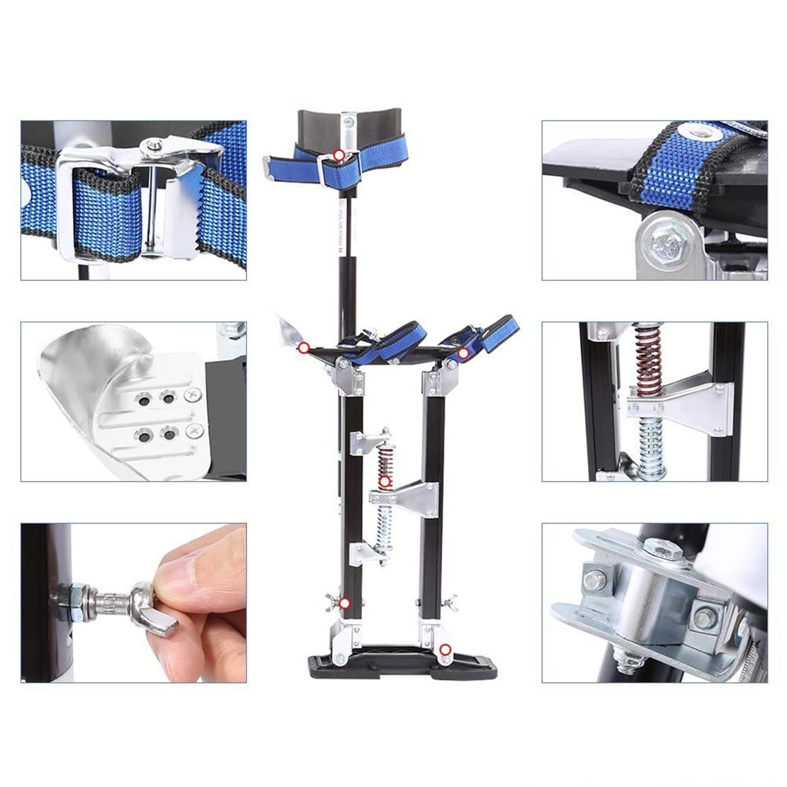 Trampoli per cartongesso in lega di alluminio, regolabili, professionali, per costruttori, decoratori, trampoli per cartongesso, costruttori, trampoli per intonacatura, utensili per pittori, da 48" a