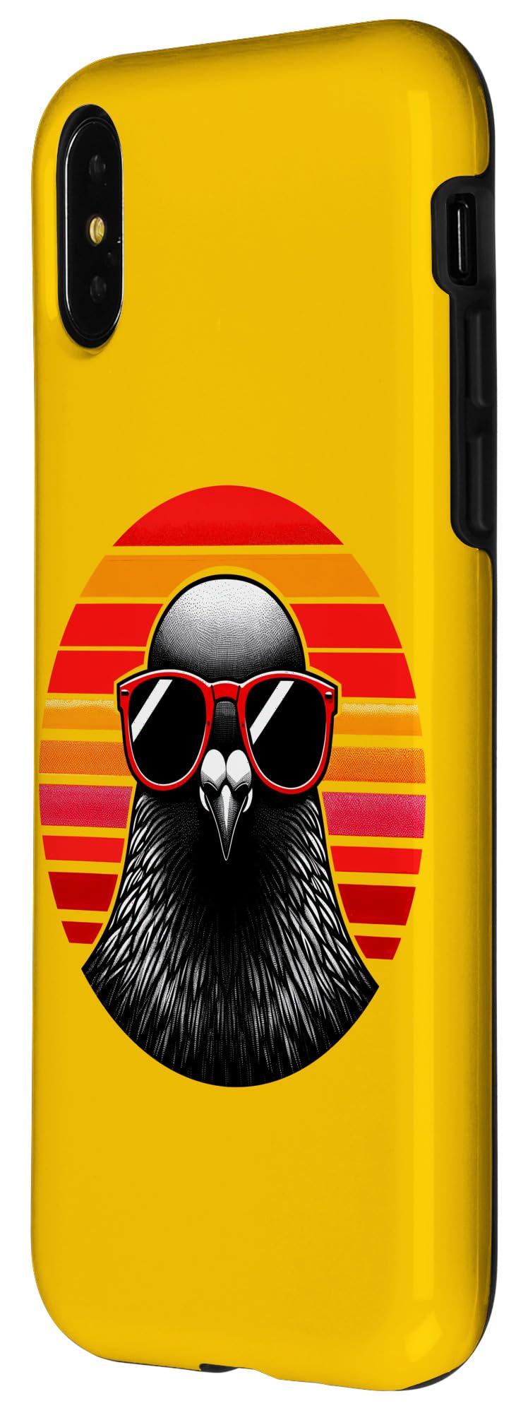 iPhone X/XS Pigeon Bird Sunglasses Sunset Retro Style Vintage 70s Case - Image 2