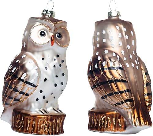 Miniatura 2 de 2 adornos de Navidad de búho de cristal, adornos de búho de vidrio soplado a mano para árbol de Navidad