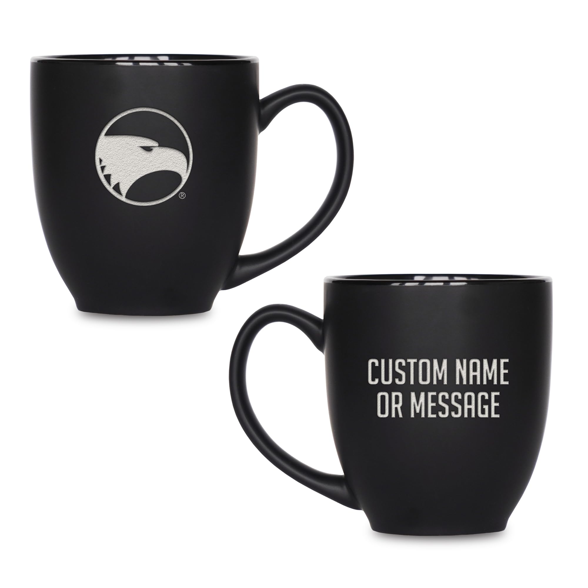 Rico Industries NCAA Primary 15-Oz Personalized Matte Black Bistro Mug - for Hot or Cold Drinks