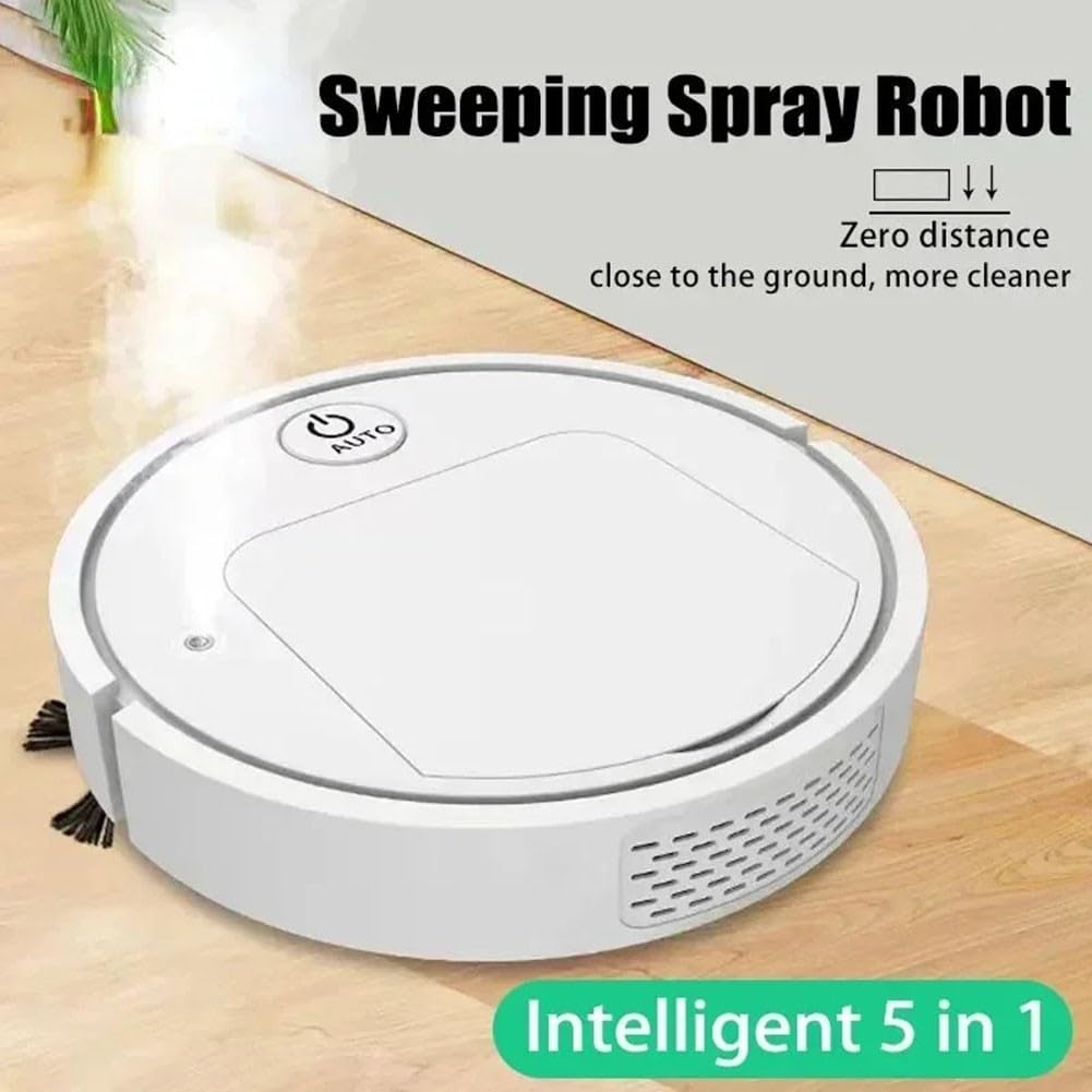 Aspirapolvere robotico sistema 5 in 1 – Pulizia profonda di tappeti e pavimenti duri – Controllo app e aggancio automatico – 28 cm (aggiornamento spray IS28A)