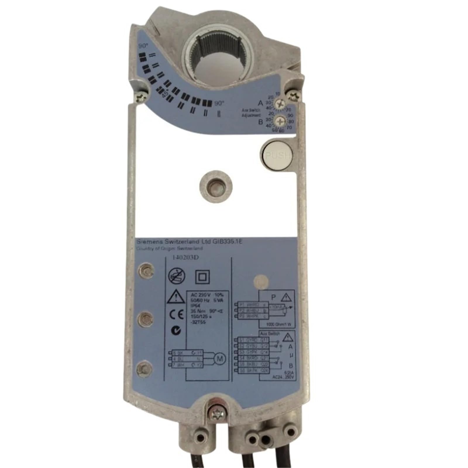 Servomoteurs de volets d'air rotatifs 35 Nm GIB335.1E motorisation de ventilation 230 V