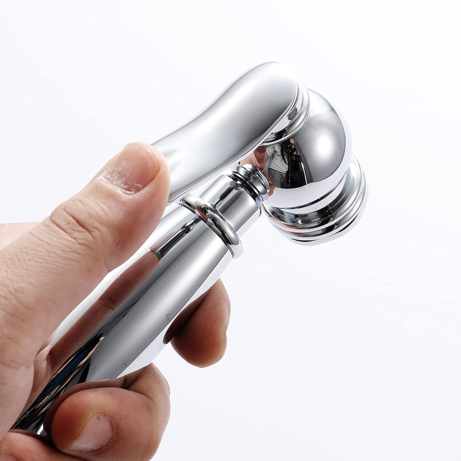 Toilet Shower Kit Brass Handheld Bidet Sprayer Hand Shower Bidet for Toilet Cleaning Pet Bathing Personal Hygiene Chrome — view 4
