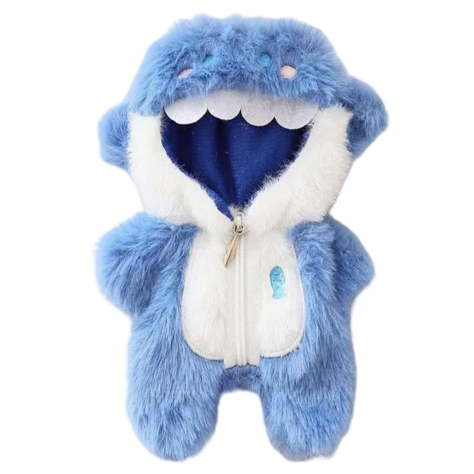 BelleVive Doll Clothing (NO Doll), Handcrafted Crochet Blue Shark Bodysuit for 15 cm 17 cm Dolls, Premium Outfit with Accessories, Stylish Apparel for Dolls