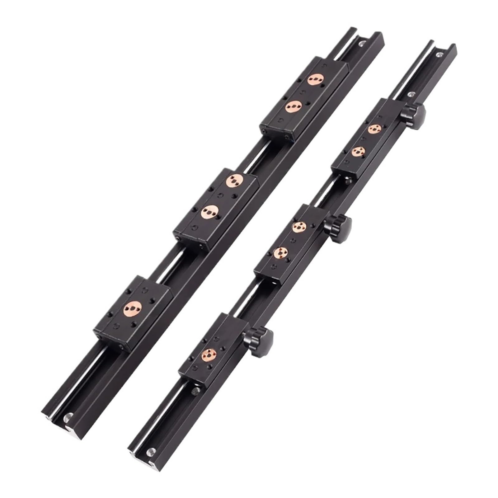 Noircissement guide linéaire à double axe intégré 28mm SGR10 glissière à rouleaux 1 jeu: 1 bloc SGB10 et 1 gabarit de guidage SGR10 travail du bois(SGB10-5UU (5 rounds),650mm)