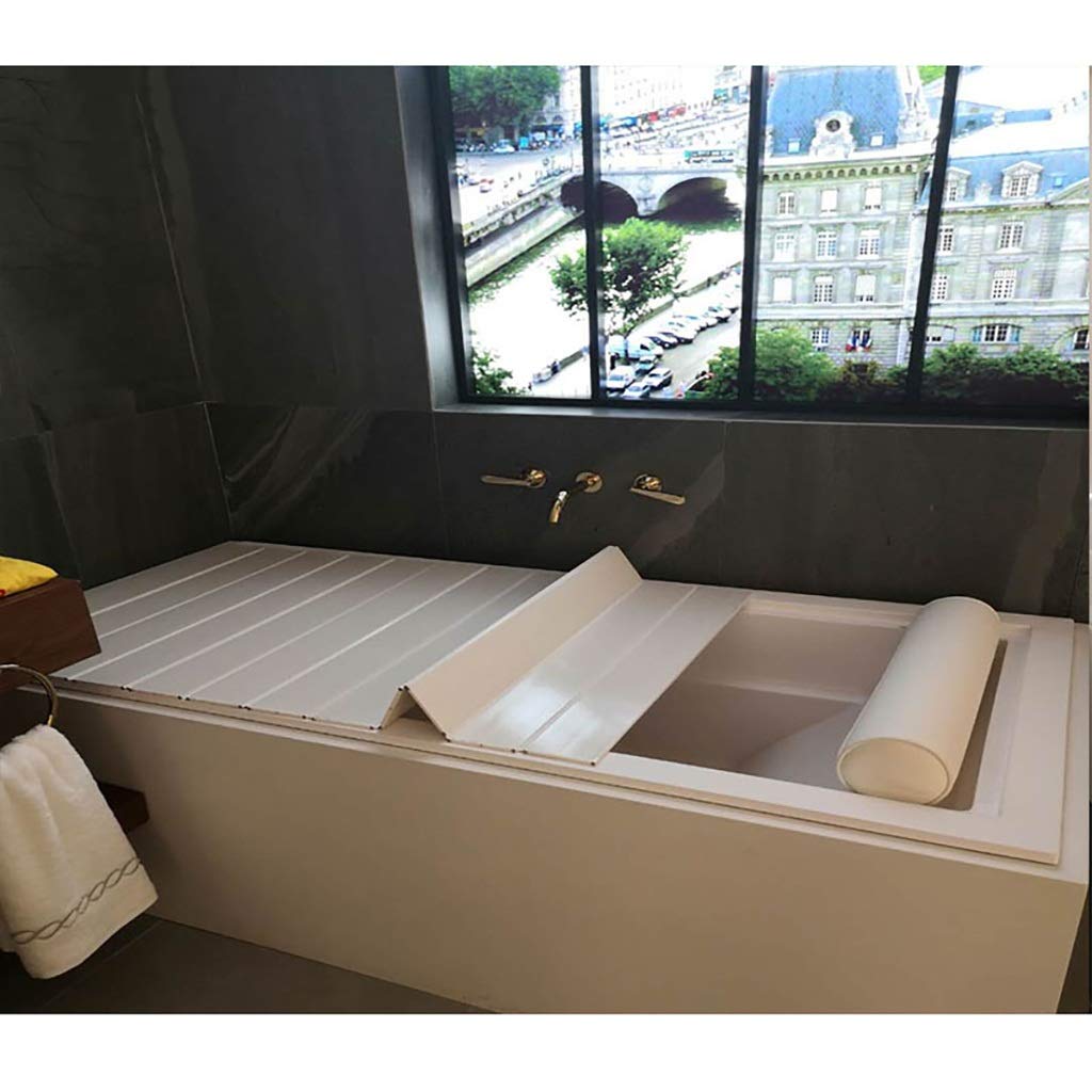 Bandeja para bañera aislante de PVC blanco plegable de 164x75cm