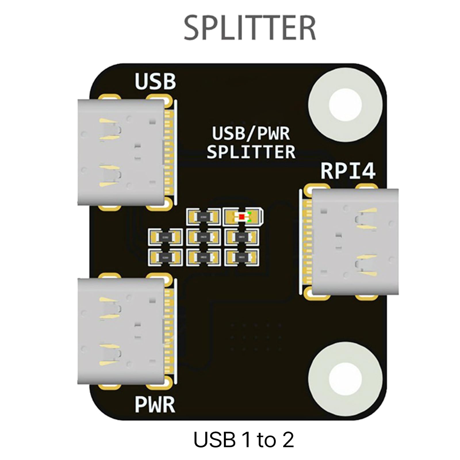 Wygodny rozdzielacz USB 3 porty rozdzielacz zasilania typu C do rozdzielacza zasilania RPI BliKVM i PiKVM "KVM Over IP Controller Power Distributor