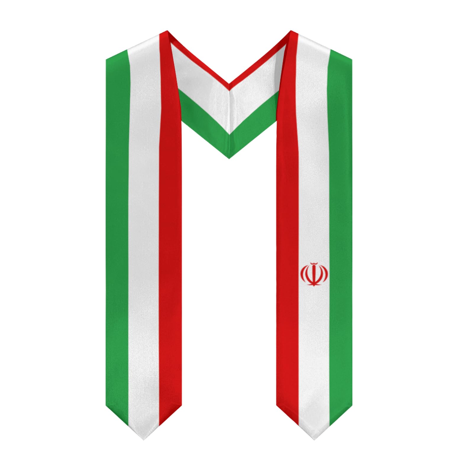 Smazdfxx Unisex Black Iran Flag Graduation Stole Shawl Sash Honor For Study Aboard International Students