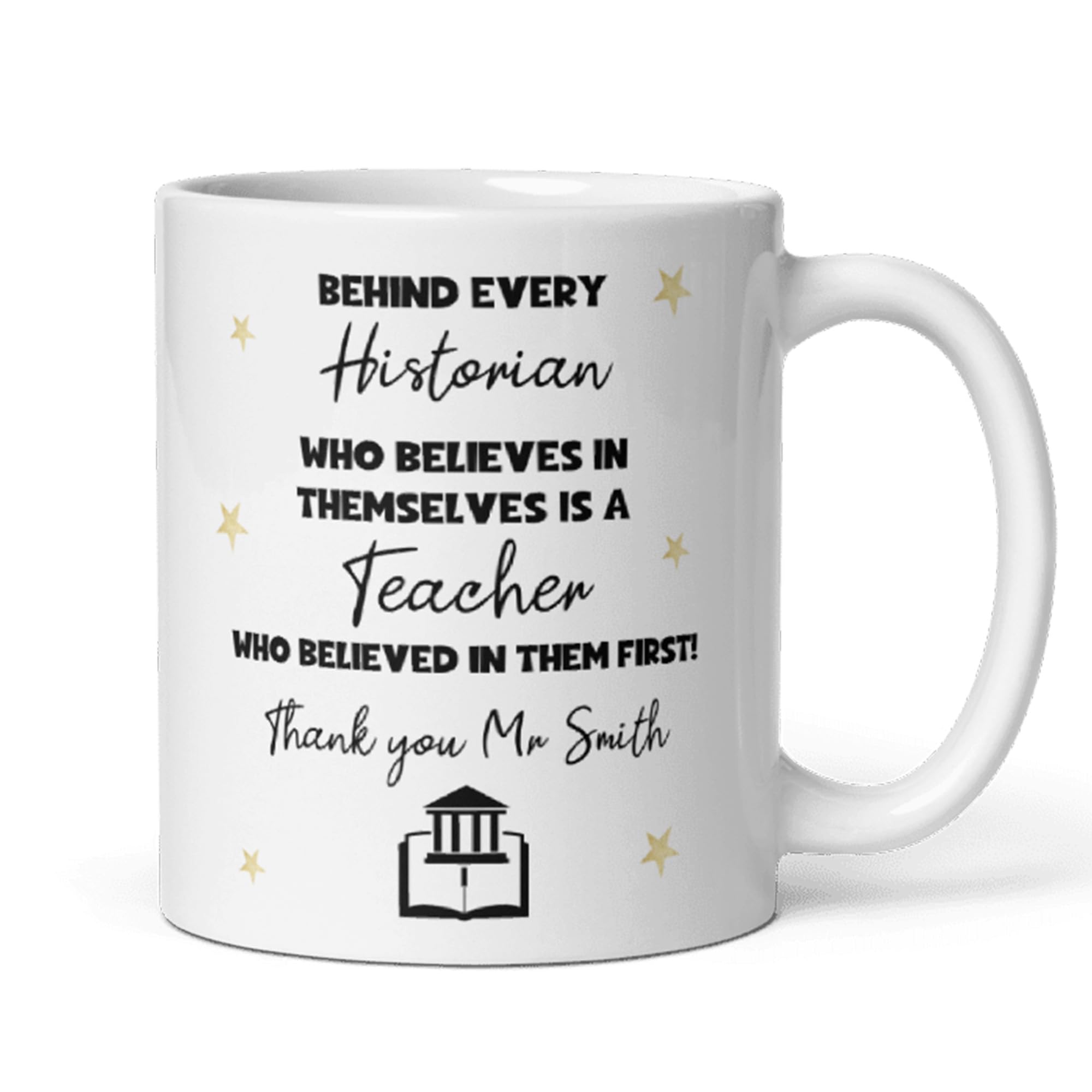 Confidently Quirky - Personalised Thank You History Teacher White Mug, End of Year Thank You Tutor, from Student Gift, History Teacher Christmas Gift โ image 1