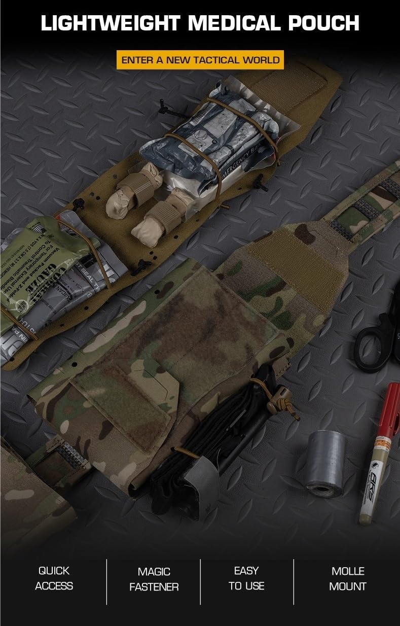 Bolsa For Suministros Médicos Molle con Forro Interior, Kit De Primeros Auxilios Multiusos con Diseño Dividido De Dos Piezas, Bolsas IFAK Desmontables For Senderismo