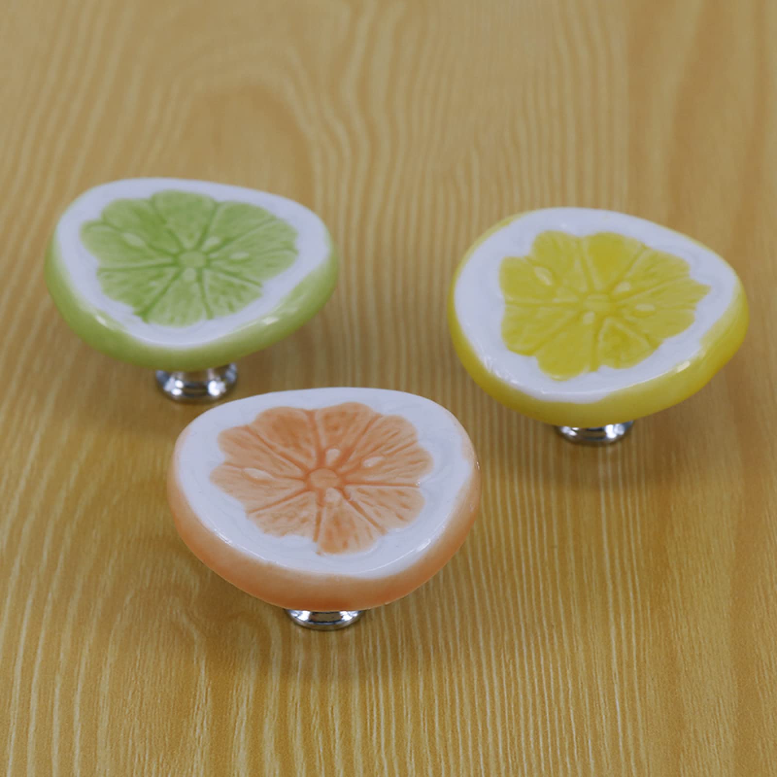 Lot De 4 Boutons De Porte Vintage En Céramique Pour Tiroir, Ronds, Ctls-01 (Orange)[C11040