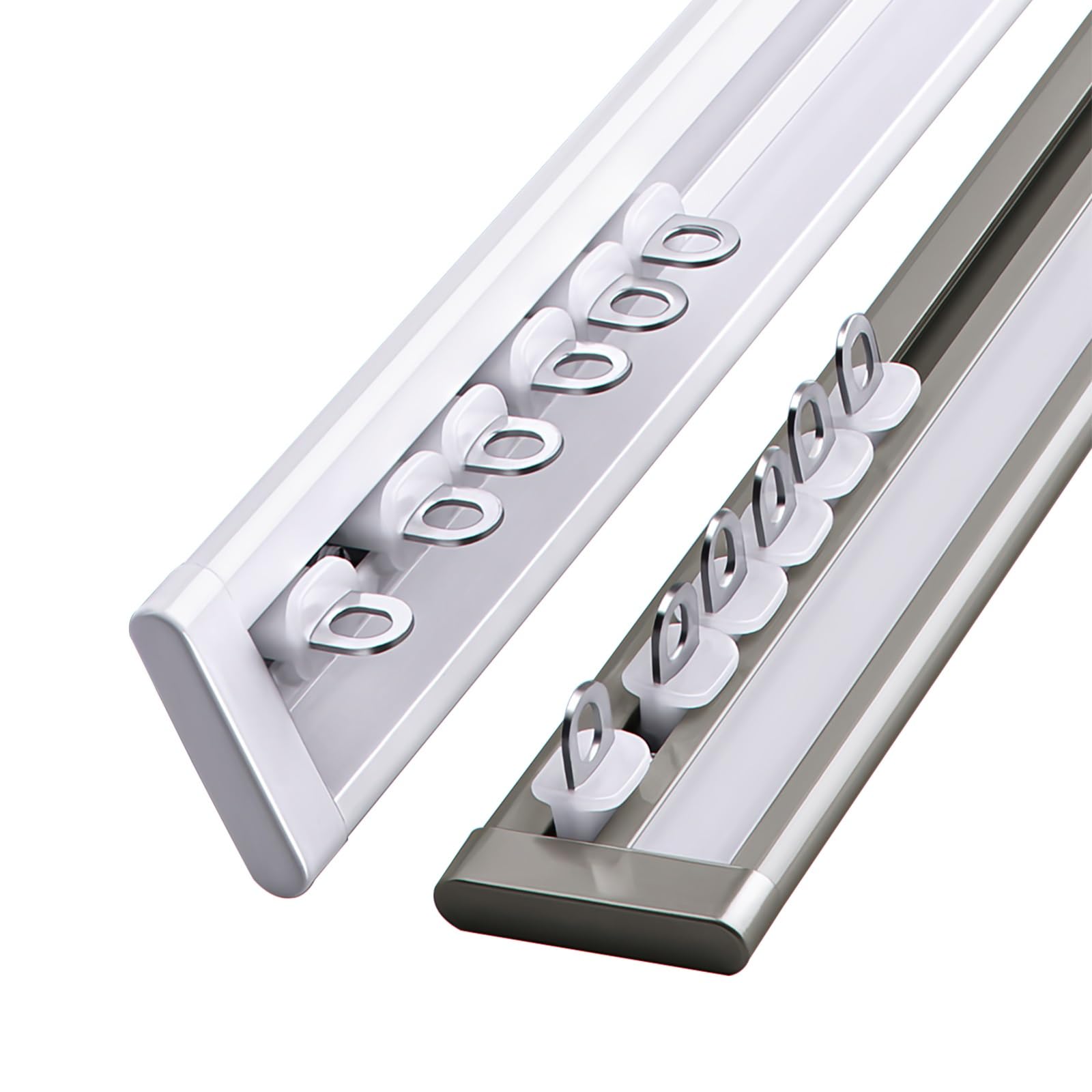 Rail De Rideau De Plafond en Aluminium, Rail pour Rideaux Kit, Rails À Rideaux Robustes, Facile à Installer, pour Separation de Piece, Rideaux, Fenêtre, Hôtel(Gold,1.9m/6.23FT(2 * 0.95m))