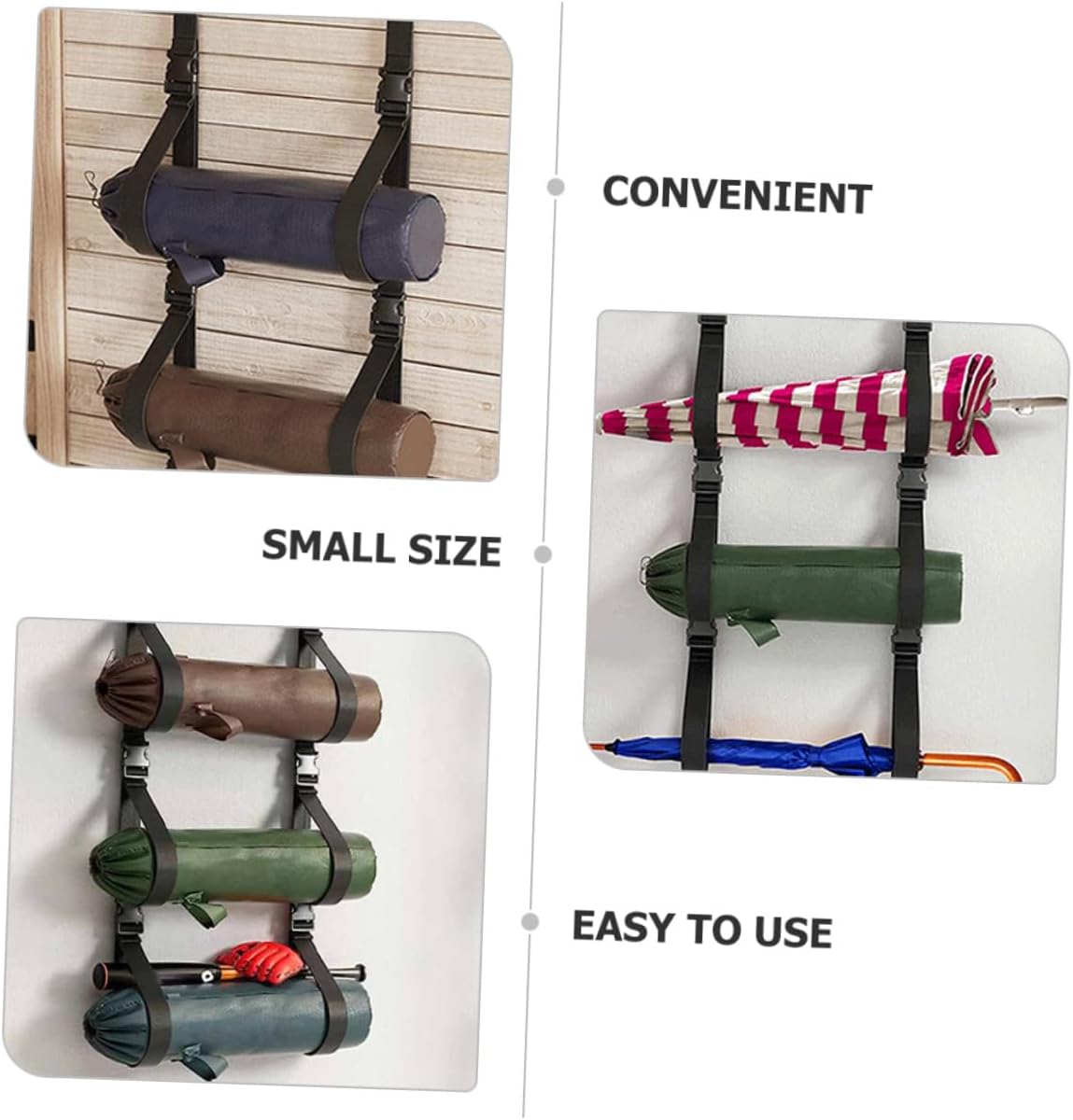 Ciieeo Adjustable Wall Storage Straps for Garage, 2pcs Multi-use Wall-mounted Folding Chair Rack, Heavy Duty Wall Strap Organizer for Garage Storage and Tool Hanging