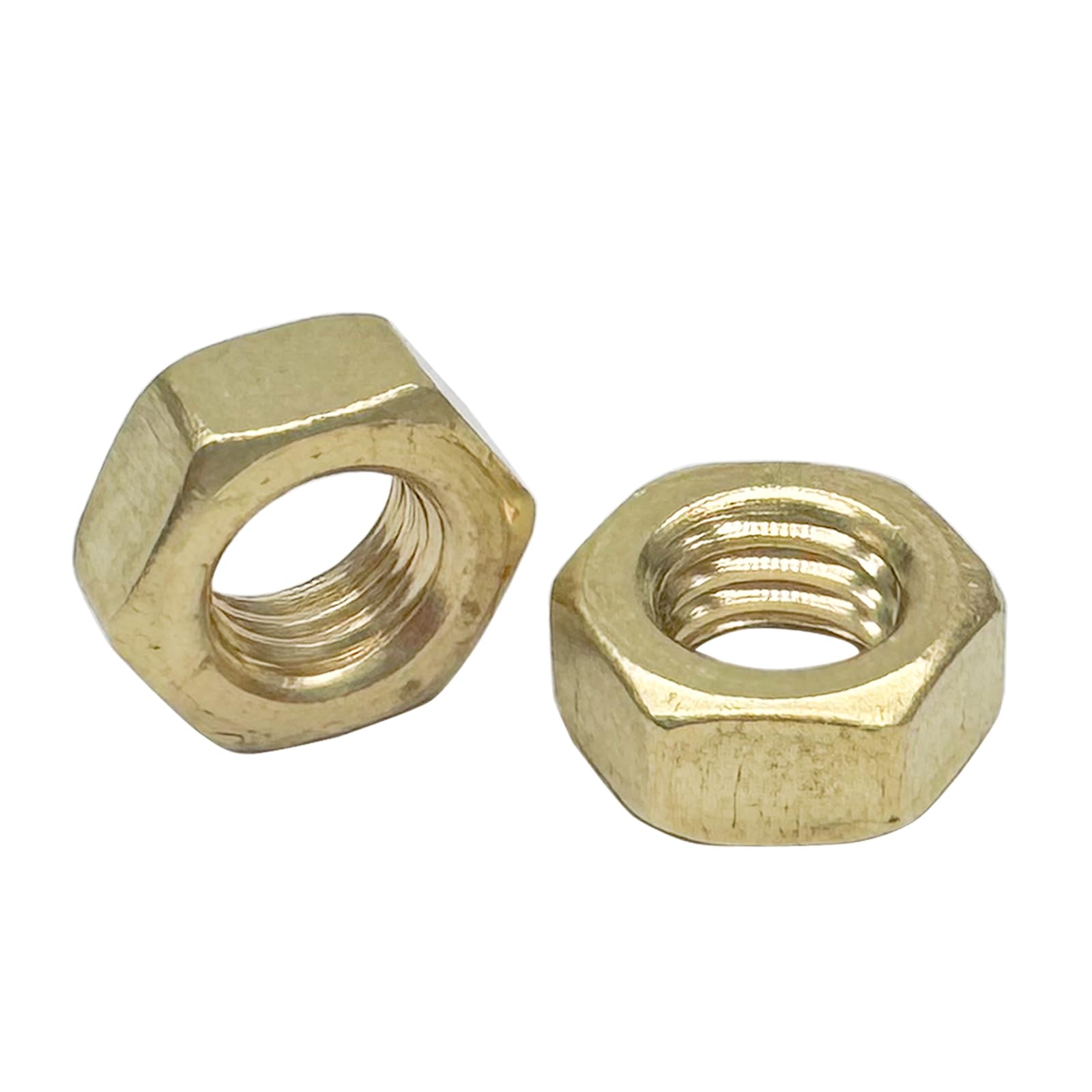 M5 Brass Hex Nuts,Metric Brass Hex Nut,Solid Brass Internal Threaded Hexagon Hardware Nuts,Machine Brass Hex Nuts(50Pcs)