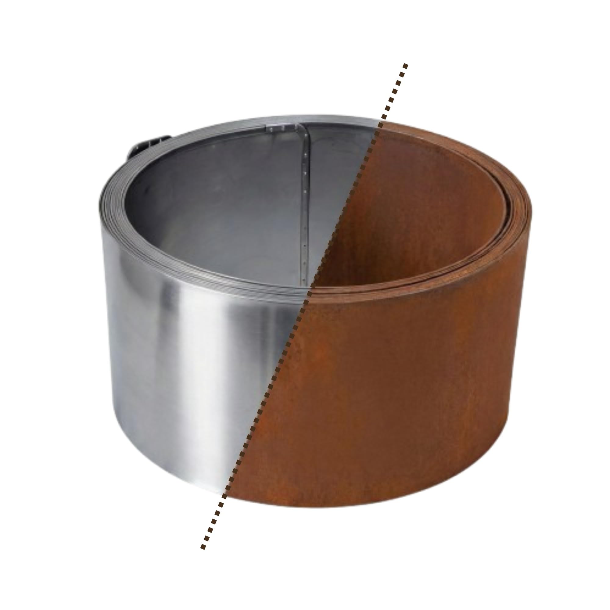 Rasenkante Metall 10m x 15cm 0,5mm Cortenstahl Rasenkantenband für Garten als Flexible Beeteinfassung Mähkante Beetumrandung Wurzelsperre
