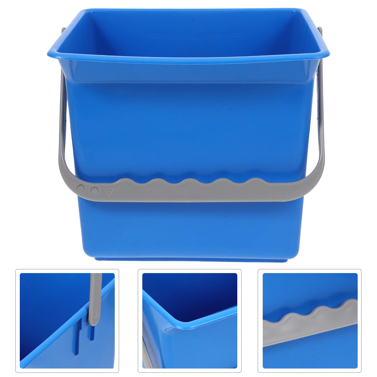 Veemoon Secchio per Pulizie in Plastica Blu da 2 l con Scala Graduata e Design Capiente, per Auto e Suv, Contenitore per Rifiuti e Strumenti di Pulizia