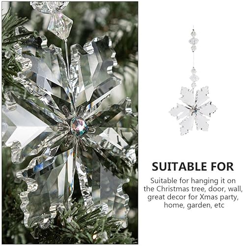 Miniatura 8 de EXCEART Christmas Snowflake Hanging Ornaments Acrylic Xmas Tree Decorations for Home Door and for Creating Festive Scenes and Giving