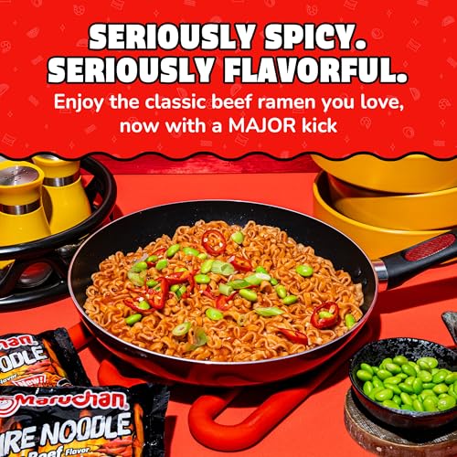 Image of Maruchan Ramen Noodle Soup, FIRE Spicy Beef Flavor - Japanese-Style Instant Noodles, Quick & Easy Meal for Kids, Students & Busy Families - 3 Oz. (22 Pack)