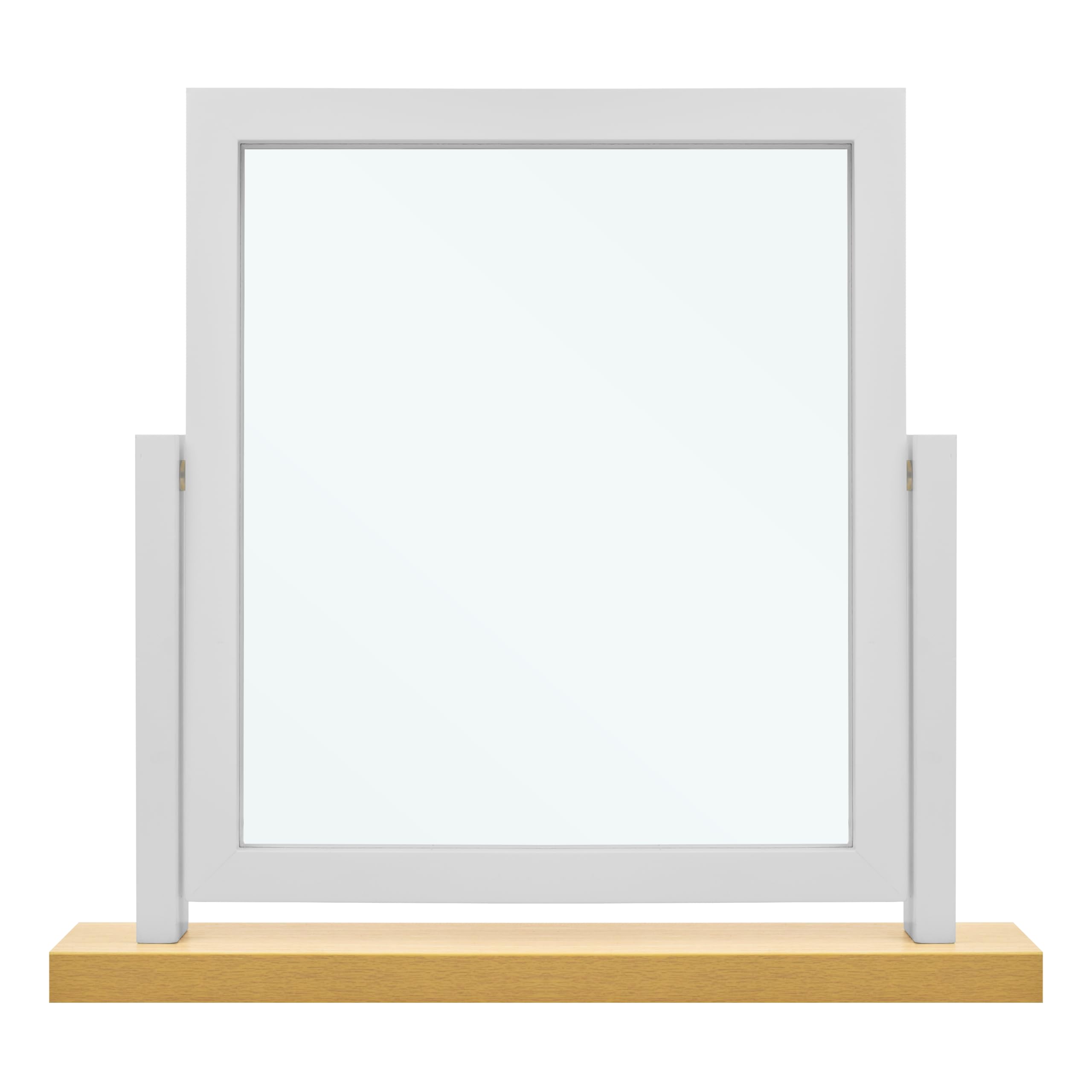Rectangle Wood Dressing Table Mirror, Grey Oak, 44x44cm, Two Tone Freestanding Tabletop Mirror-image-47