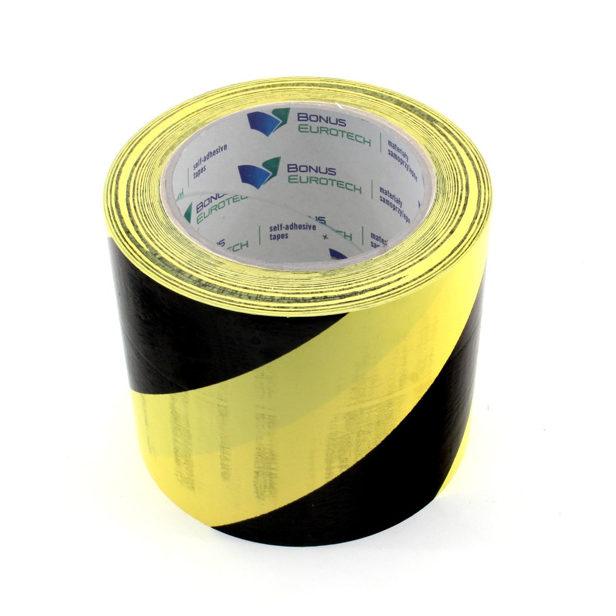 Ruban De Marquage Au Sol PVC BONUS Eurotech 100mm X 33m Jaune/Noir - Adhésif Caoutchouc