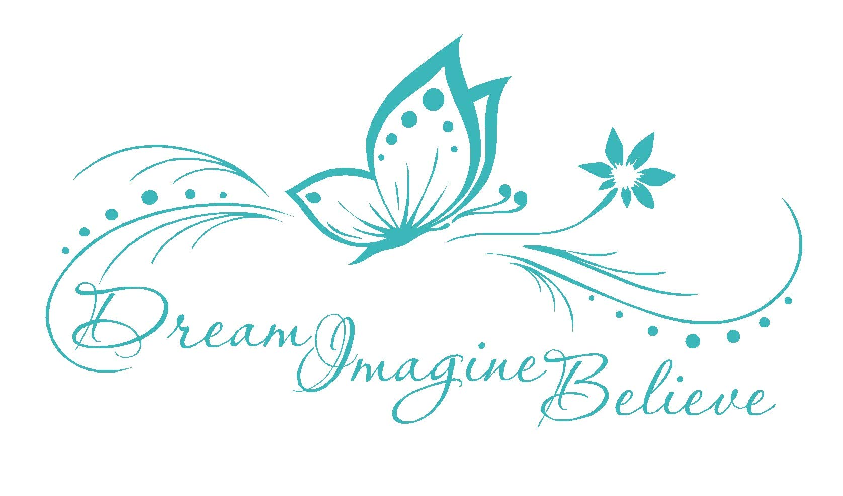 Lightningsigns Teal Dream Imagine Believe Butterfly Life Quote Inspirational Sticker Vinyl Decal Wall Art (Teal)