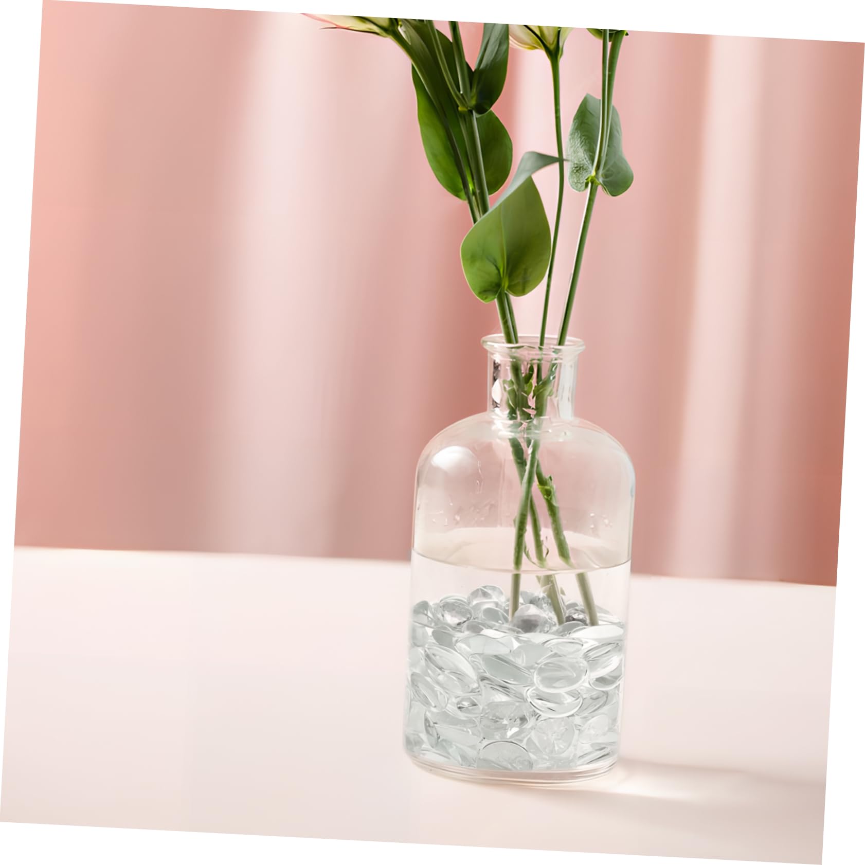 VOSAREA Billes Plates Verre Transparentes Galets de Verre pour Remplissage de Vases Décoration pour Aquarium et Jardin