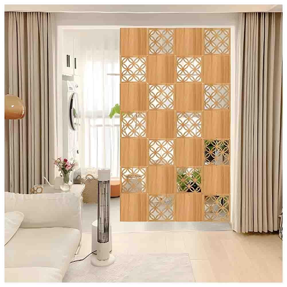 Divisorio sospeso per stanze, pannelli decorativi in ​​legno e plastica, divisorio per sala di ricevimento, parete divisoria per la privacy per casa, camera da letto, ufficio, negozio, arredamento(8PC