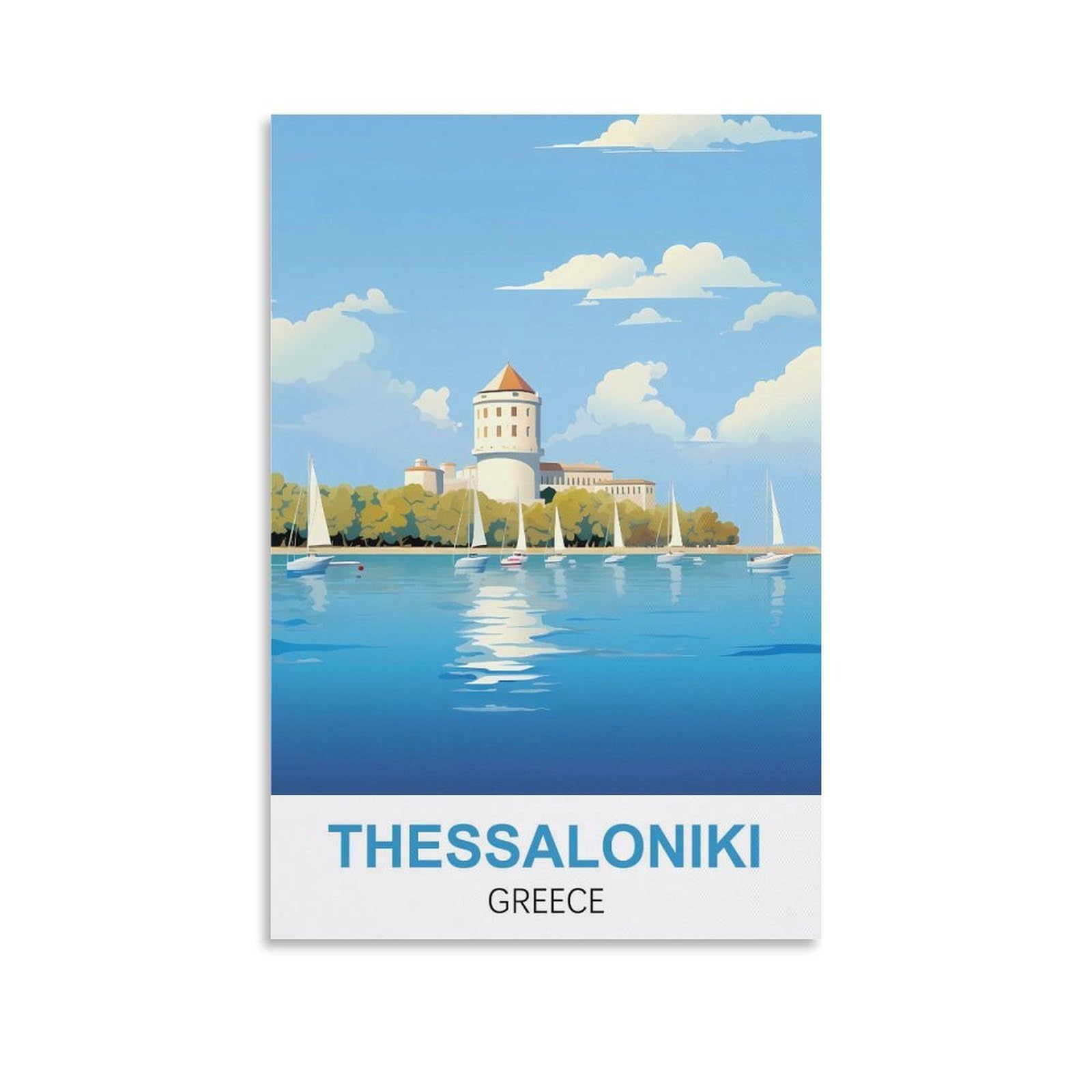 EZMLFA 5D Diamond Art Kits for Beginner,Thessaloniki Greece,Diamond Art House DIY Diamond Art Kits for Home Wall Decor 50x60cm