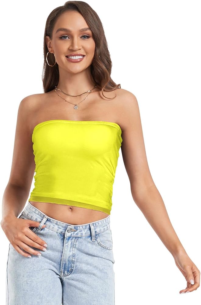 yellow tube top with straps
