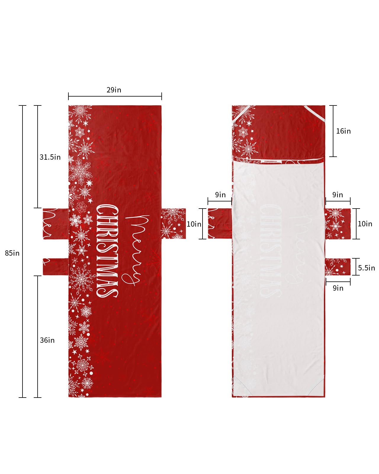 Red Merry Christmas Beach Lounge Chair Towel Cover, Soft Chaise Lounge Towel with Side Pockets Patio Pool Chairs Cover for Beach/Pool Sunbathing 29x85 Xmas Winter Snowflake Red White