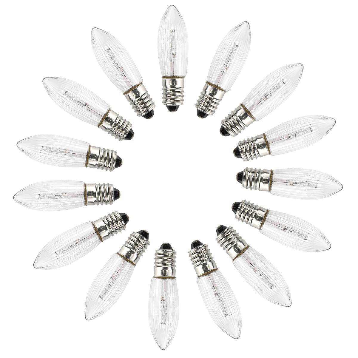 15 Pcs Replacement Bulbs AC E10 10V-55V 0.2W 2200K Warmwhite for String Lights, Christmas Garlands, Light Arch, Christmas Candlestick