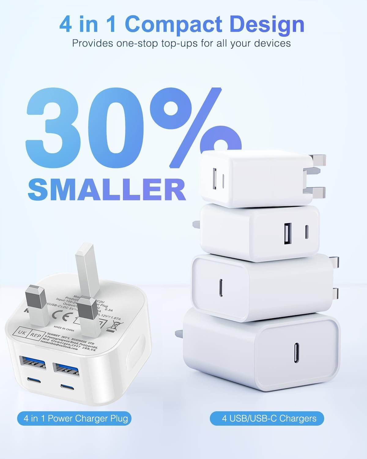 USB C and USB Plug UK Fast Charge,40W Multi USB Plug Fast Charger 20W Dual USBC Power Adapter i Phone Apple Type C Plugs with USB Port Head for iPhone 17 16 15 14 13 12 11 Pro Max Plus iPad 10th A16 — view 5