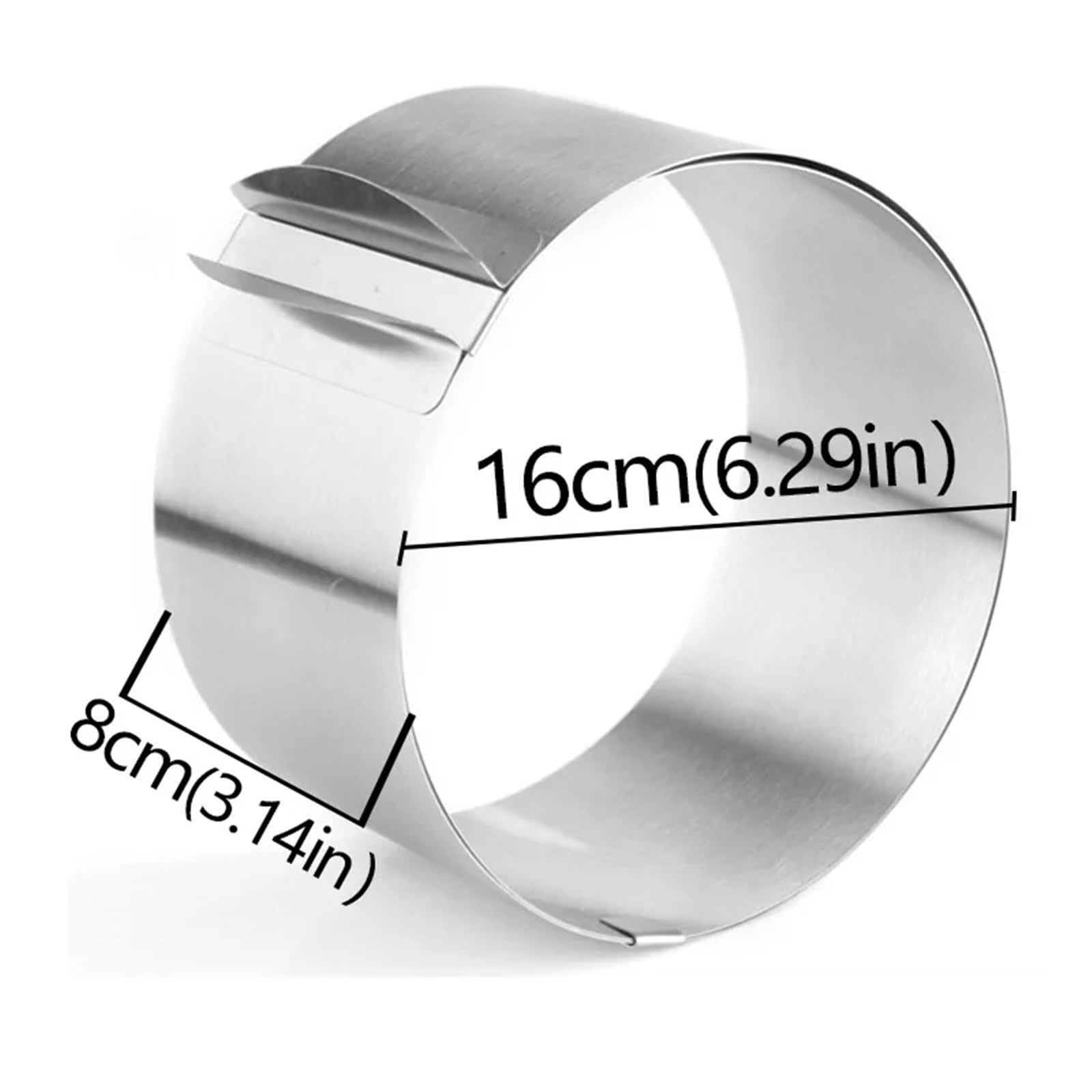 Anillo Cuadrado Redondo Ajustable for Mousse, Molde for Hornear Pasteles de Acero Inoxidable, Herramientas decoración postres Cocina para Mous, Postre, Pastele(Rotundity)