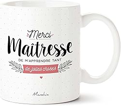 Manahia Mug Cadeau Maîtresse - Merci Maîtresse pour cette Chouette Année - Tasse personnalisée Maitresse - Imprimé en France - 330 mL Céramique - Fin d'Année Scolaire - Merci Maîtresse