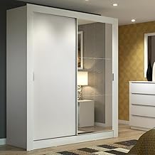 Guarda-Roupa Solteiro Madesa Dallas 2 Portas de Correr com Espelho 2 Gavetas