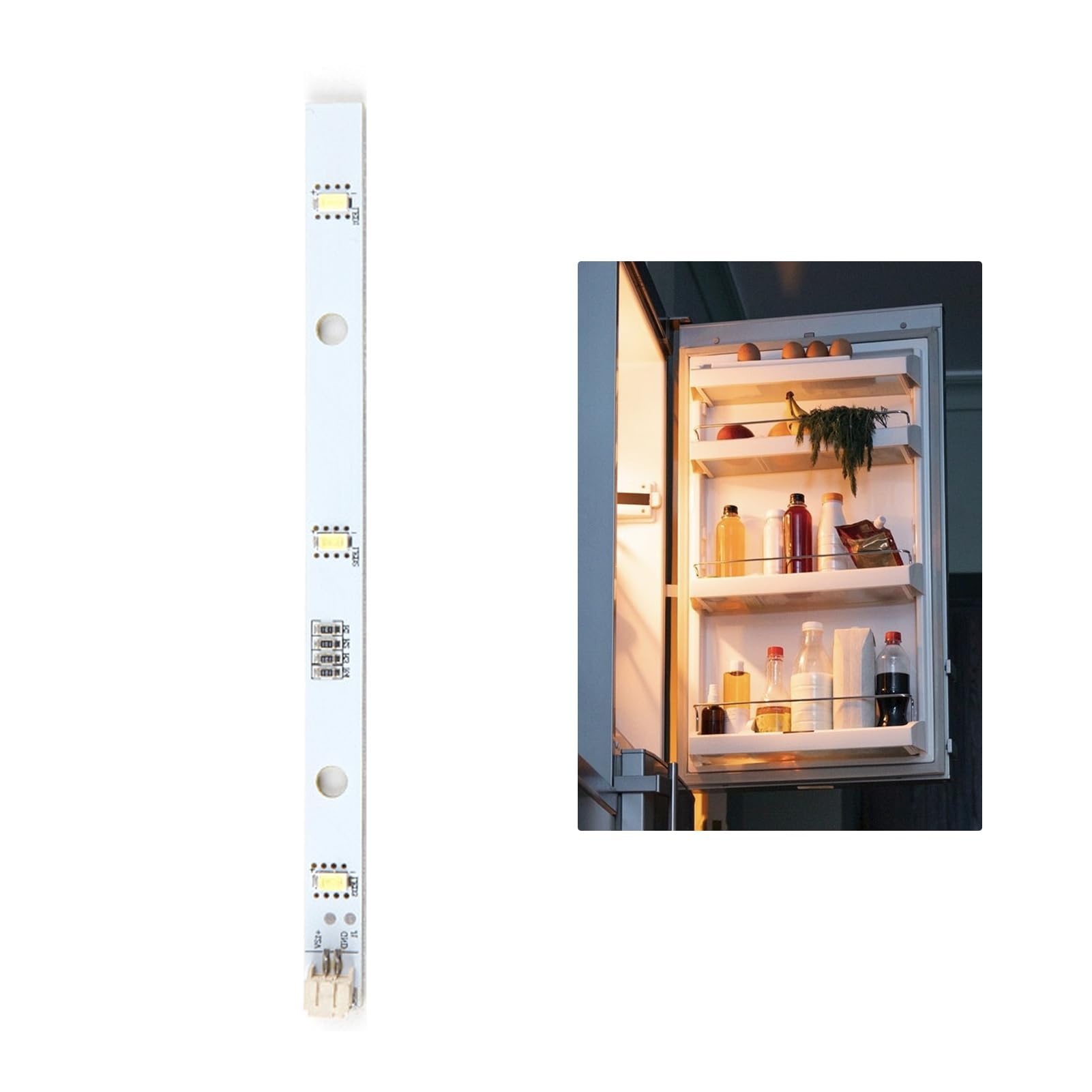 LED Strip Light, DC12V 2W Replacement Fridge Light Bar Compatible with RONGSHENG/HISENSE E349766 MDDZ-162A 1629348 1529227 and Kenwood Fridge KIFF5017 KIFF5020 KIFF7017