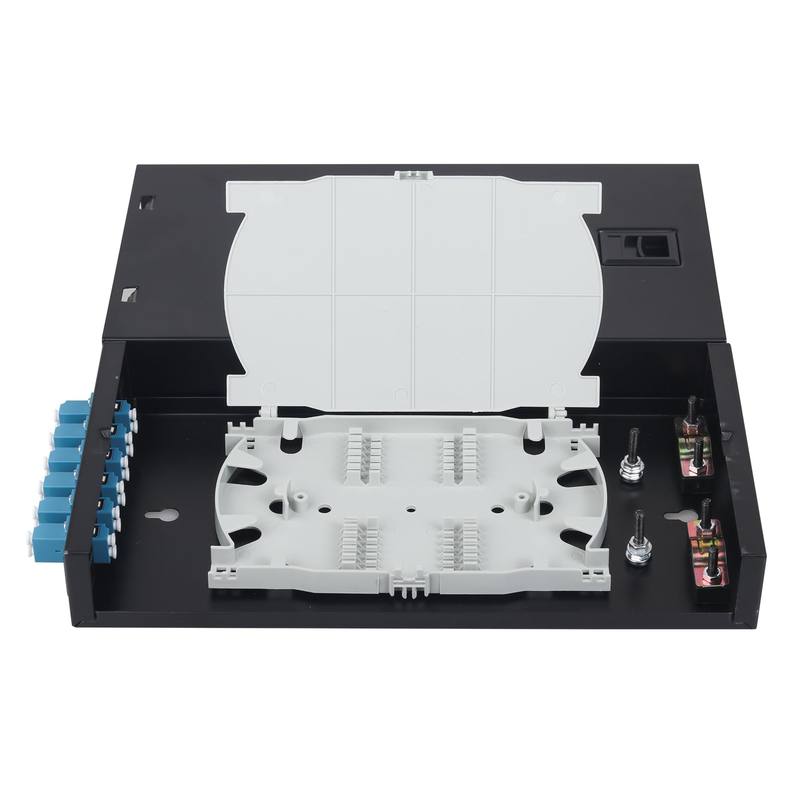 LC-SM Boîtier en fibre optique duplex 12 ports avec bobine monomode LC-UPC (comprend 1,2 m Pigtail et 6 coupleurs)