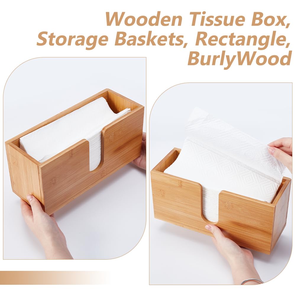 UNICRAFTALE 2 soportes de madera para toallas de papel, dispensador de toallas de papel de baño, dispensadores de servilletas para el hogar, servilleteros plegados para inodoro, cocina, oficina, 27,5