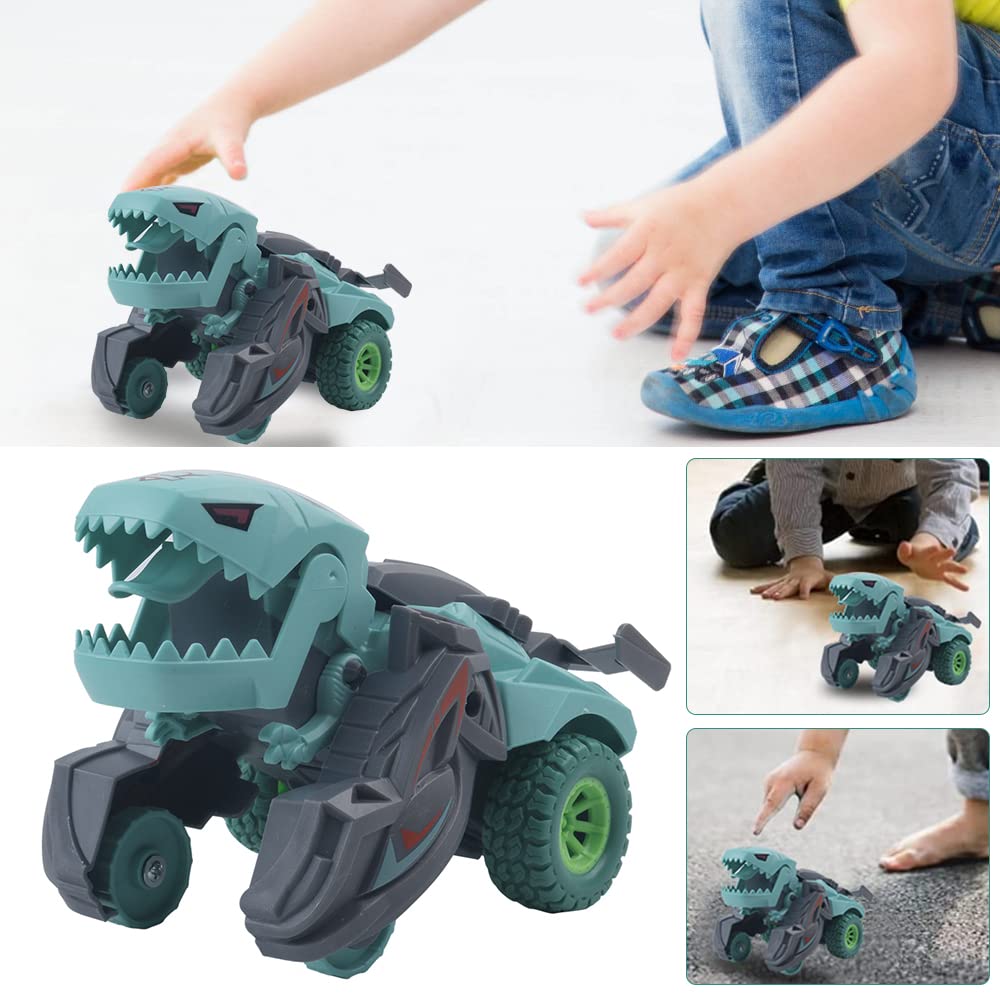Dinosaur Transformer Toys, Automatic Dinosaur Transformer Car Toysfor 3-8 Year Old Kids (Cyan-Blue)