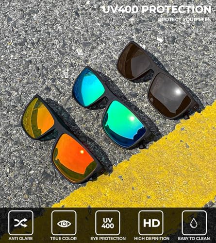 Image of 3 Pack Polarized Sunglasses for Men Lightweight Sun Glasses with UV Protection for Driving Fishing Golf