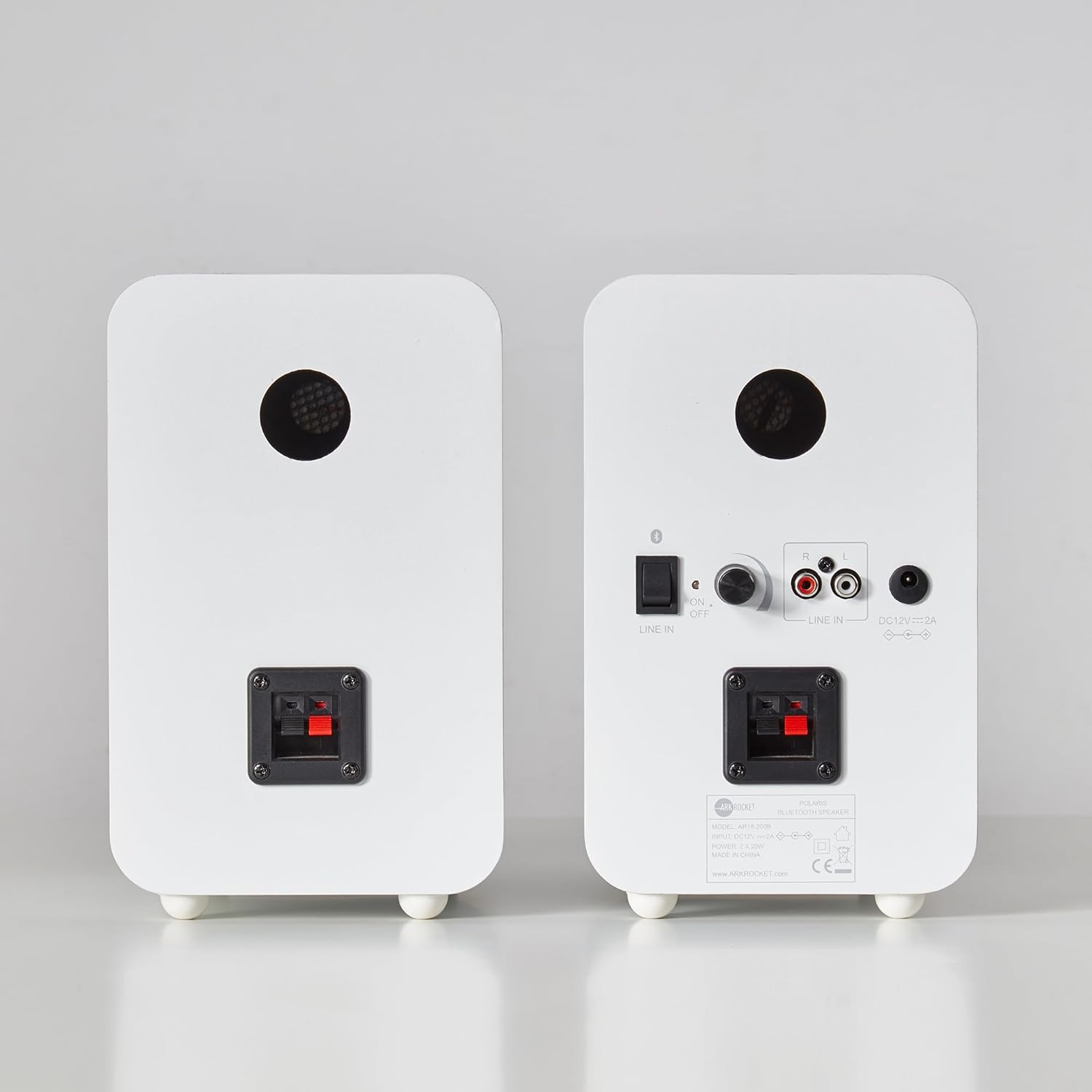 Arkrocket Polaris II Bluetooth Turntable System | All-White Modular Design with LED-Illuminated Platter, Rocket Magnet Cartridge, Bluetooth Output & 40 W Bookshelf Speakers