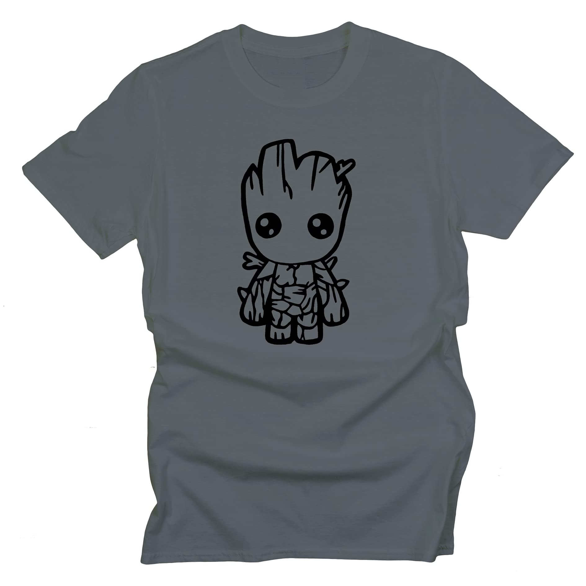 GP-TeesBaby Groot Cartoon Super Hero Movie & Comic Book Fan Premium Quality Modern Fit T-Shirt Top for Men (Charcoal - Medium)
