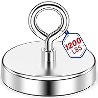 Vista 9 de Imán de pesca de neodimio, fuerza de tracción de 150 libras, imán fuerte de tierras raras con perno de ojo de orificio avellanado para regalo