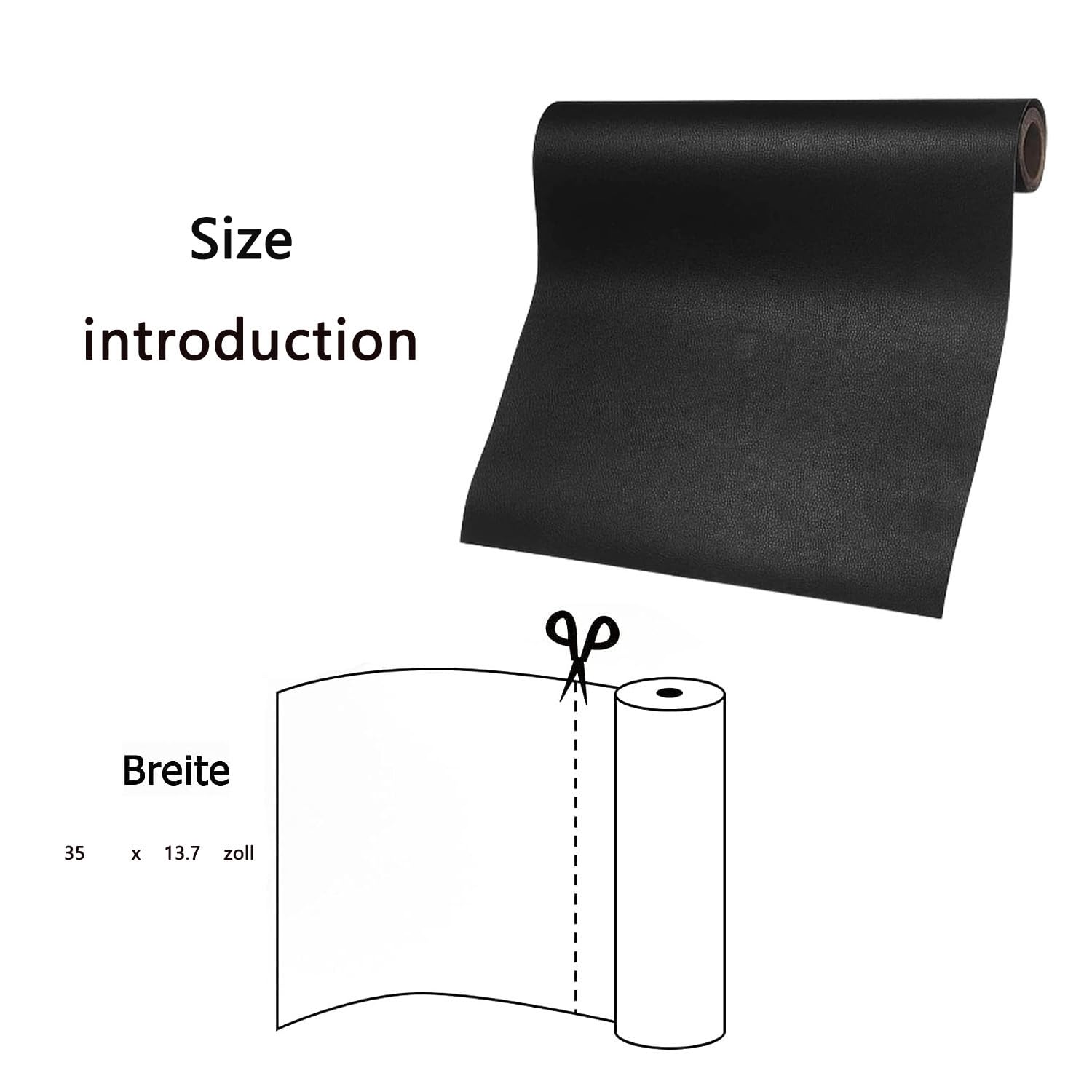 Patch Réparation Cuir Autocollant - 35x137cm Simili Cuir Noir - Pour Canapés, Sièges Auto, Sacs - DIY