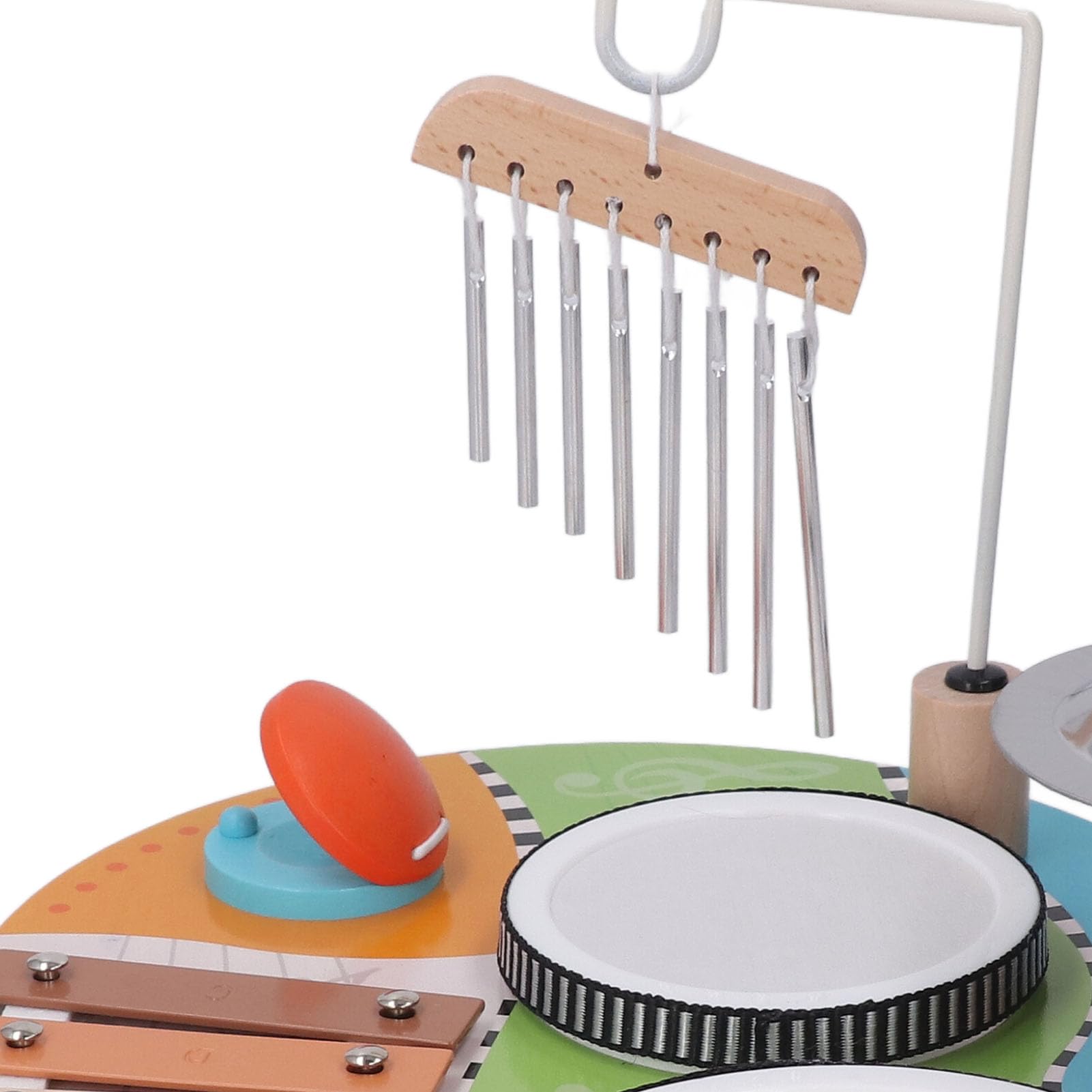 Juego de batería para niños, tambor multifuncional y carillón de viento, instrumento de percusión, explicación musical, juguete de educación temprana para niños