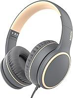 Vista 8 de RORSOU R10 - Auriculares para colocar sobre la oreja con micrófono, auriculares estéreo de graves plegables ligeros con cable sin enredos de 1.5M