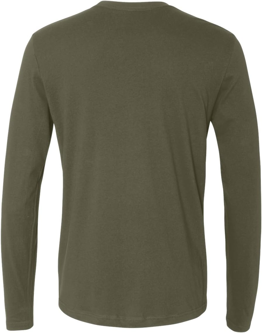 Next Level Men's Cotton Long-Sleeve Crew M MILITARY GREEN - Image 3