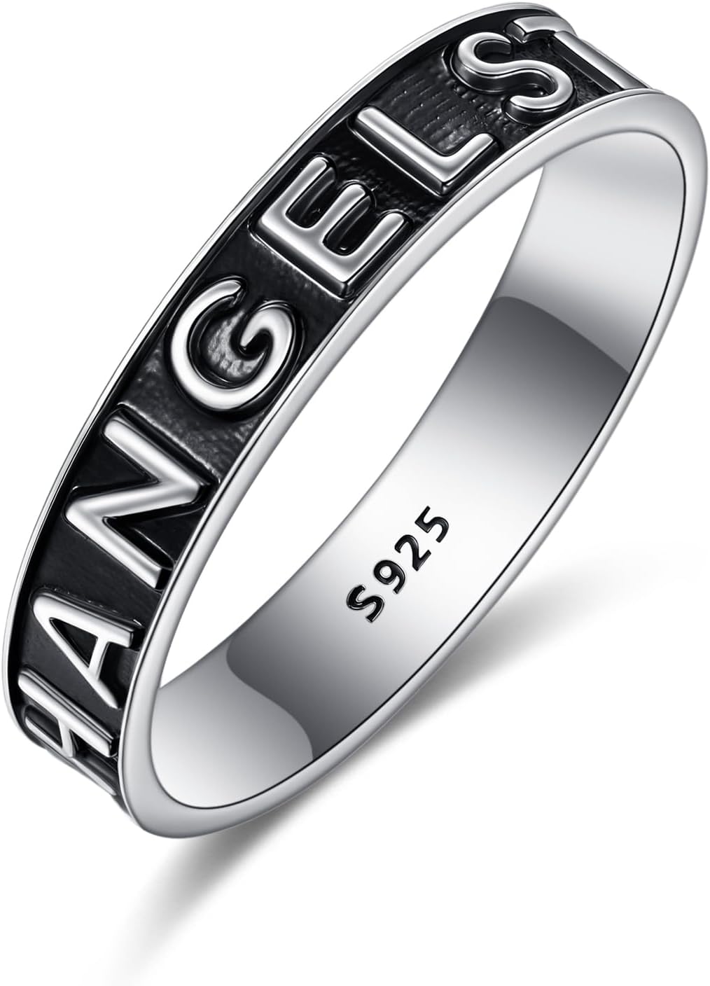 KINGWHYTE Saint Michael Ring for Men 925 Sterling Silver Catholic Archangel St Michael Rings Amulet Ring Religious Jewelry Gifts for Men Women